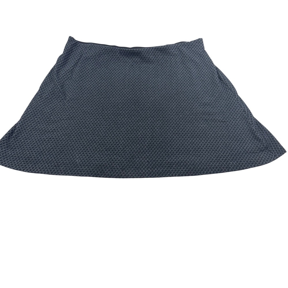 Navy Blue Geometric Diamond Print Athletic Skort Built-in Shorts Activewear